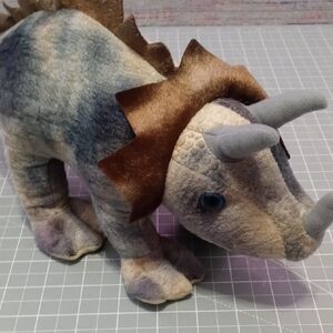 Adorable Triceratops Plush Toy - Gray and Brown